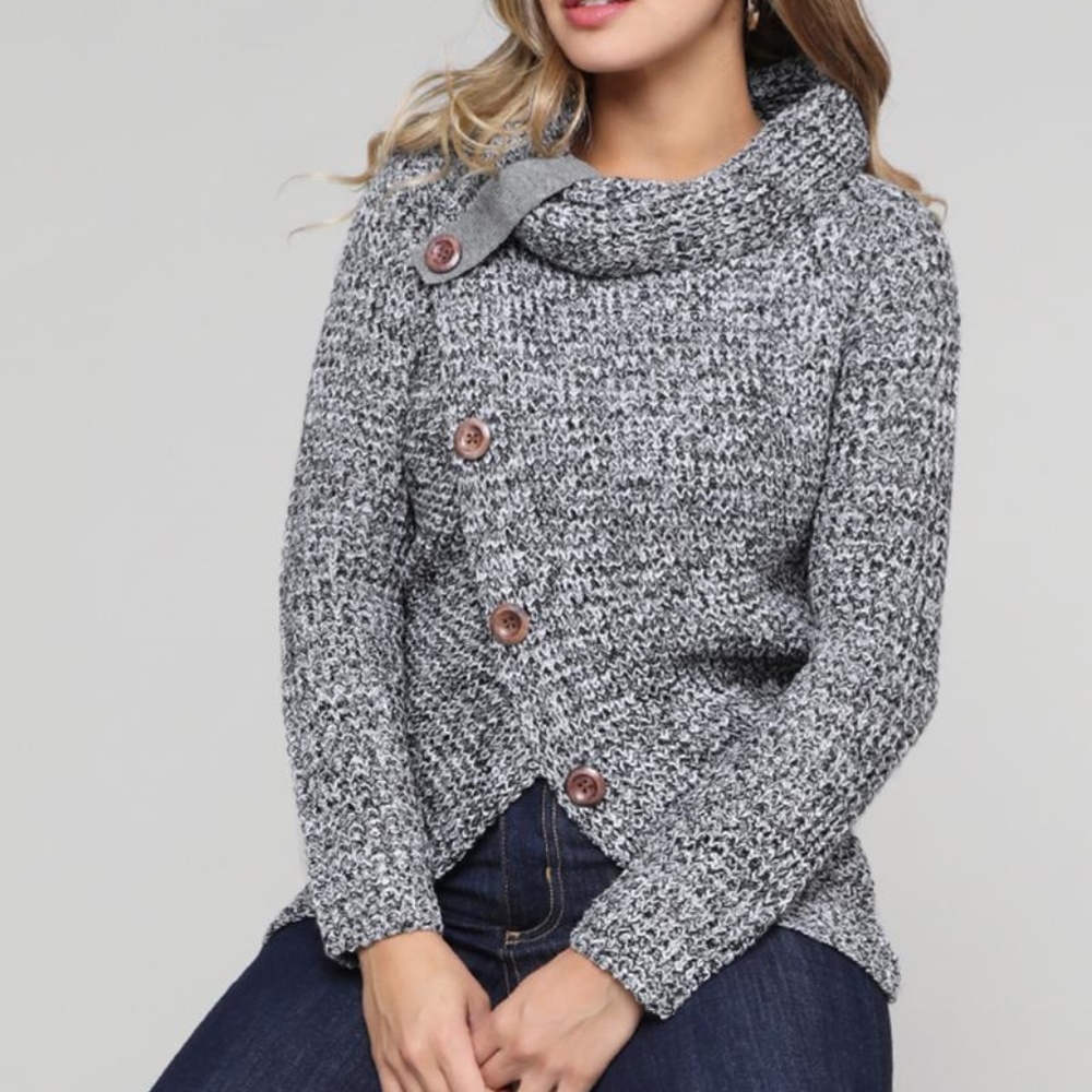 Buttoned Wrap Sweater - image 5